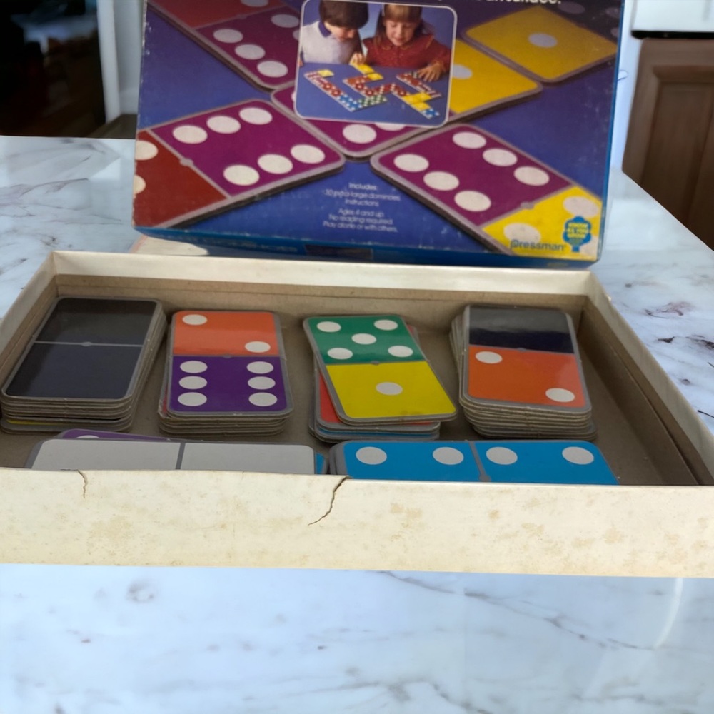 Vtg Giant Dominoes 1984‎ classic Nostalgia Toy 30 Pc Complete